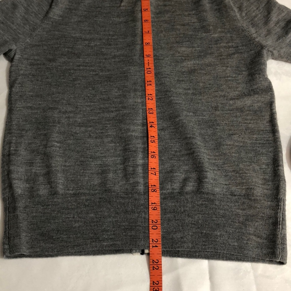 J.Crew merino wool heather gray & white M cardigan - Picture 8 of 8